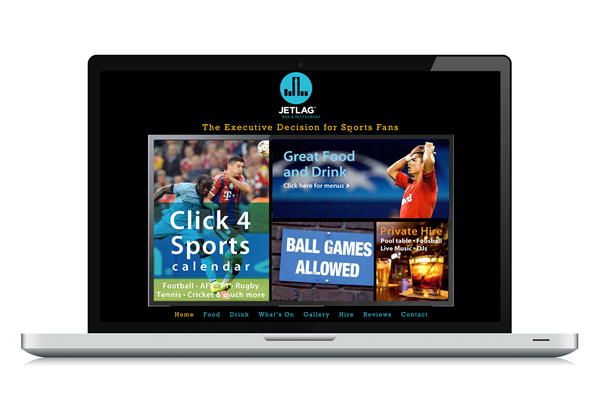 Jetlag Sportsbar - Website Design 01